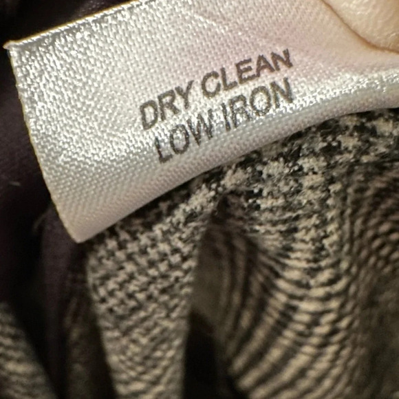 WORTH New York NWT WOOL Stretch Plaid Pants 8 BLACK CREAM HOUSTON Straight Leg - Picture 10 of 14